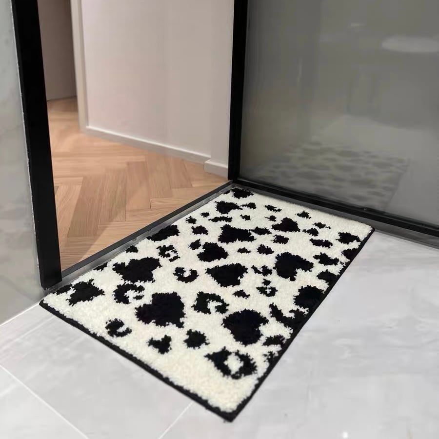 モノトーン 牛柄 ドア 玄関 マット 50×80 バスマット | 70PARK