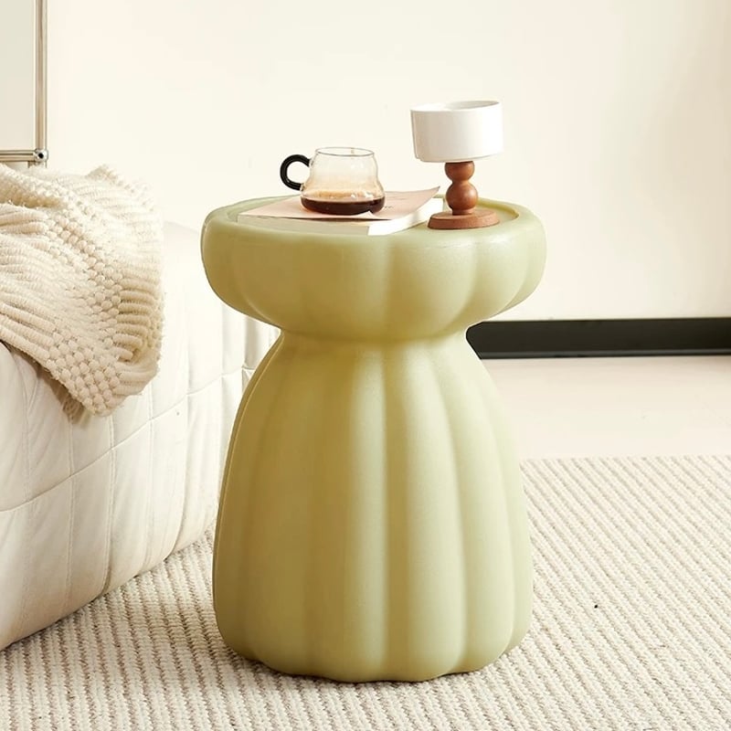 フラワー モチーフ サイドテーブル 全4色 ラウンド テーブル