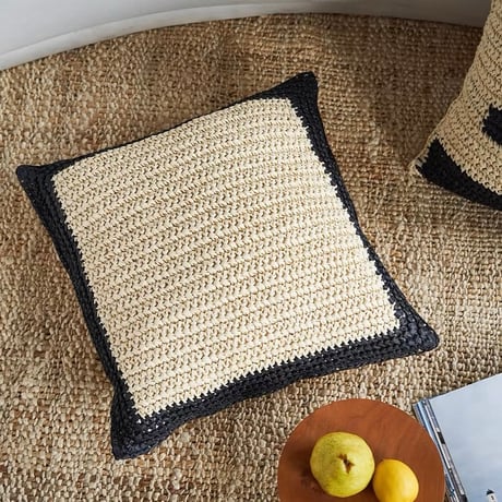 #ストロー素材 モノトーン クッションカバー 全2種 45×45