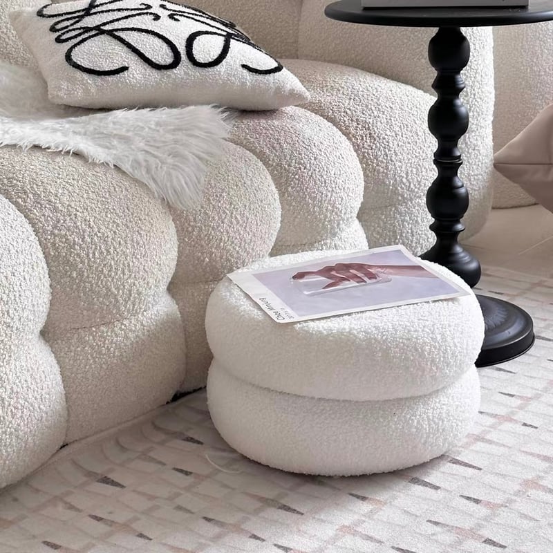 ブークレ ラウンド 二段 スツール 全2色 オットマン 高さ22cm | 70PARK