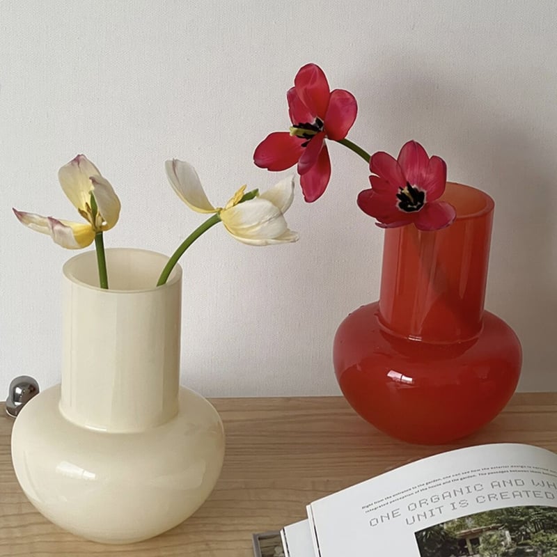 レッド カラー ガラス フラワーベース 全2色 花瓶 | 70PARK レッド カラー ガラス フラワーベース 全2色 花瓶 | 70PARK