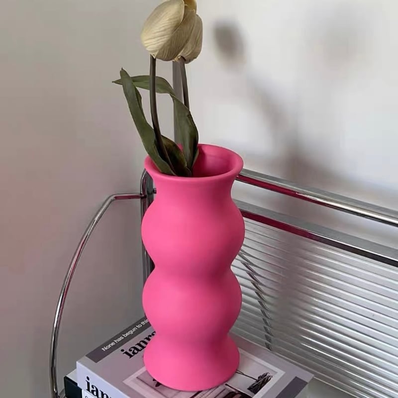 うねうね マット カラー セラミック フラワーベース 全2色 花瓶 うねうね マット カラー セラミック フラワーベース 全2色 花瓶