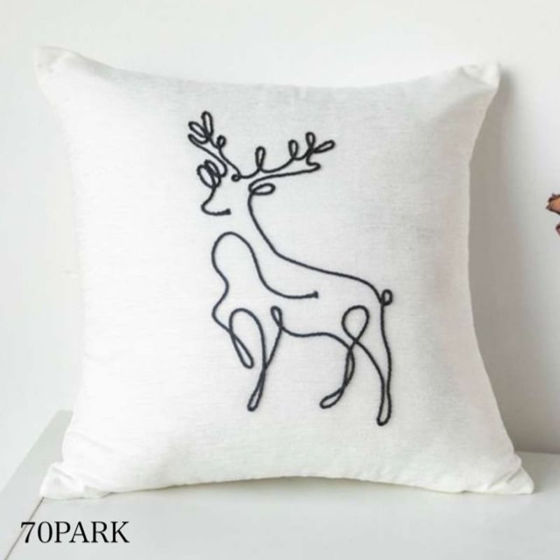 即納】#モチーフ 線画 刺繍 シンプル クッションカバー 全6タイプ | 70PARK