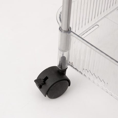 【即納】#バスケット付き アクリル ラック ワゴン 全2タイプ