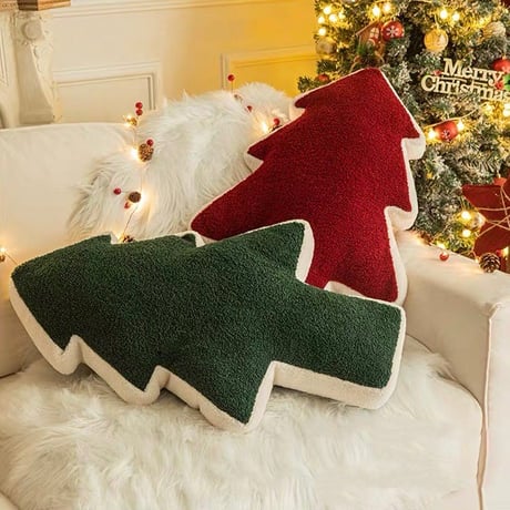 #クリスマス ツリー型 クッション 全2色