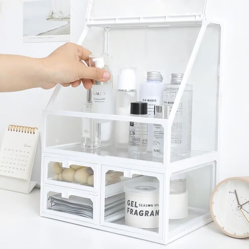 3点セット クリア ホワイト コスメ 収納 ボックス | 70PARK