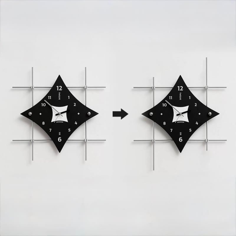 シルバー フレーム アート デザイン クロック 全3色 壁掛け時計 時計