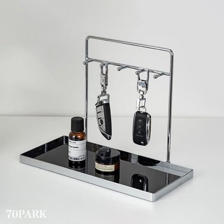 #シルバー フレーム アクセサリー 鍵 スタンド トレイ 全2色 収納 小物置き