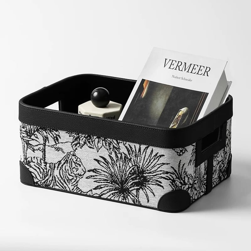 レザー ジャガード 収納 ボックス 全2色 バスケット 小物入れ | 70PARK