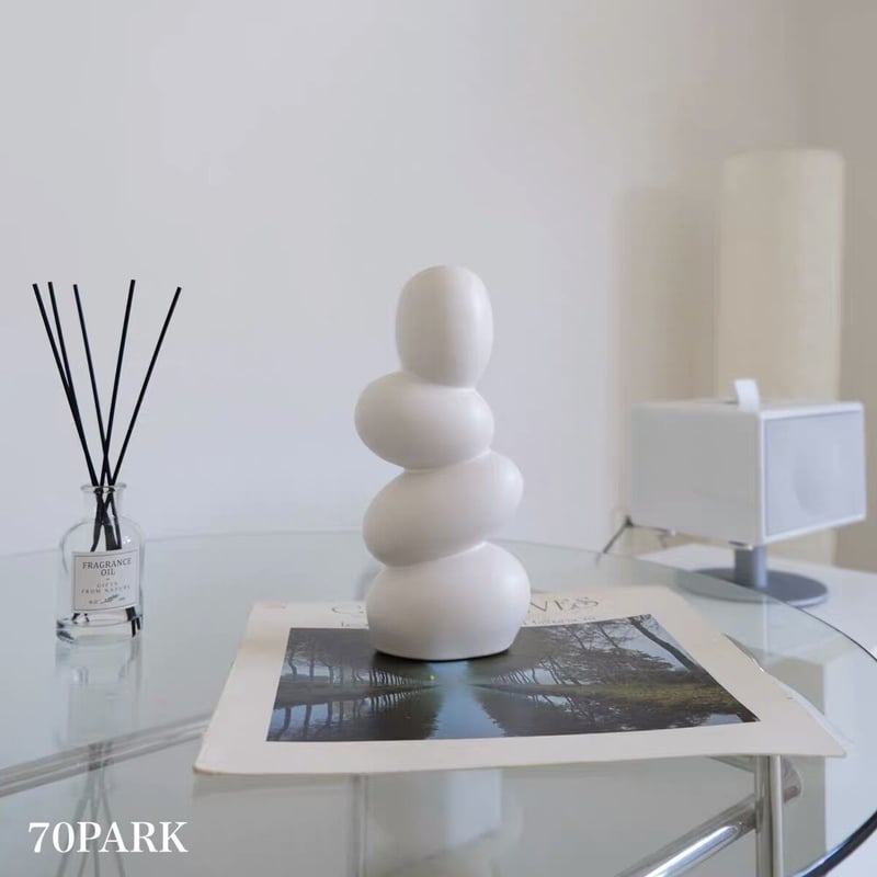 ユニークモチーフ ホワイト フラワーベース 花瓶 | 70PARK