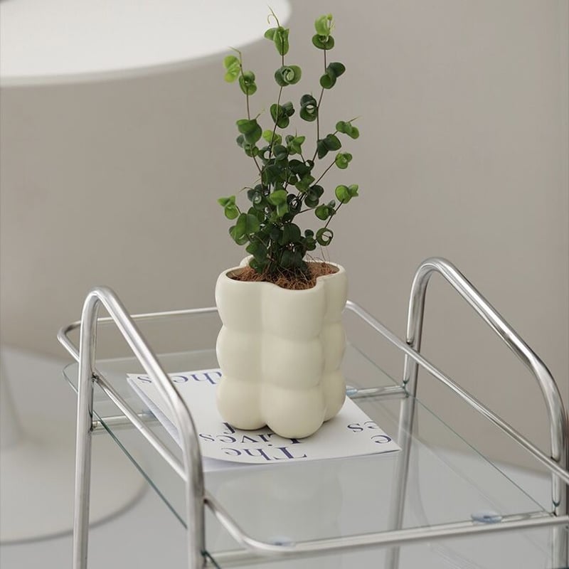 ポポ　パキポン　ヒビ鉢　グラゴイル　計8000円 鉢カバー ビアスアルトエッグ 10号鉢用 白 #GREENPOT EB