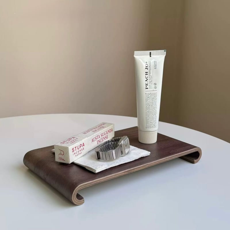 シンプル ウッド アクセサリー トレイ プレート ブラウン | 70PARK