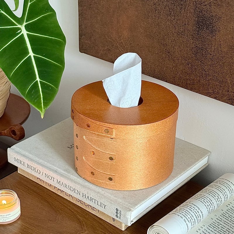 シェーカーボックス ナチュラル ラウンド ティッシュケース 全2色