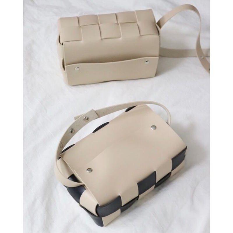 レザー 編み込みデザイン 小物入れ 即納】#編み込み フェイクレザー ティッシュケース 全6色 チェッカー柄