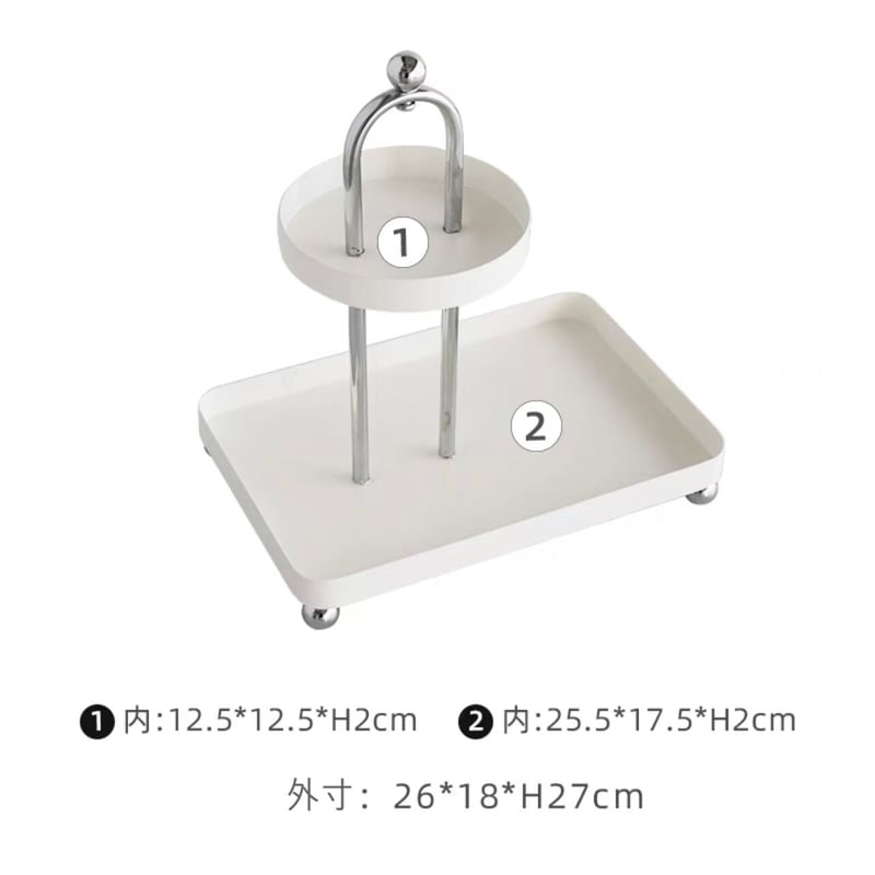 即納】#アイアン アーチ 二段 アクセサリー トレイ 全2色 | 70PARK