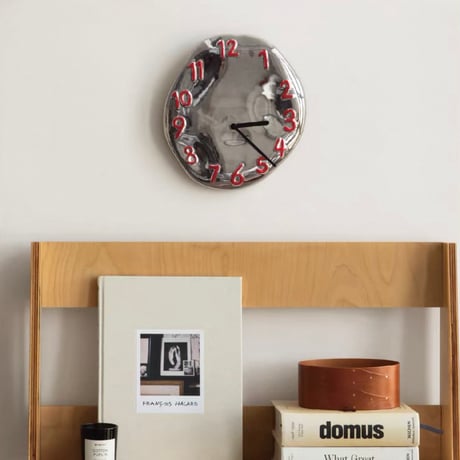 #シルバー セラミック 立体 文字盤 ラウンド クロック 全2色 壁掛け時計