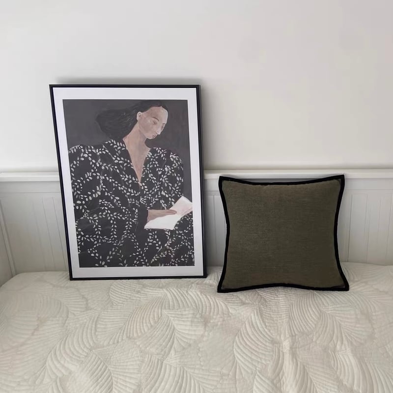 即納】#パイピング リネンライク クッションカバー 全2色 45×45 | 70PARK