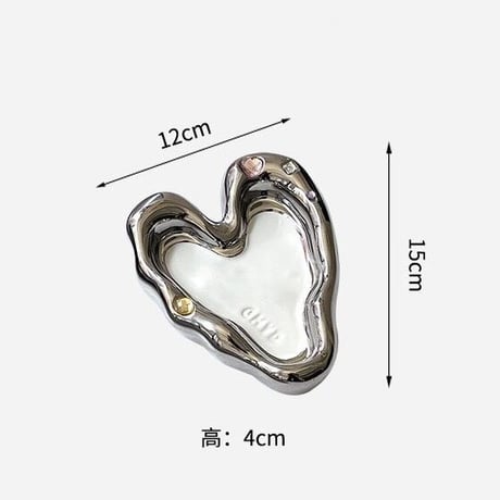 【即納】#ハート型 チャビー プレート 全2色 アクセサリー トレイ