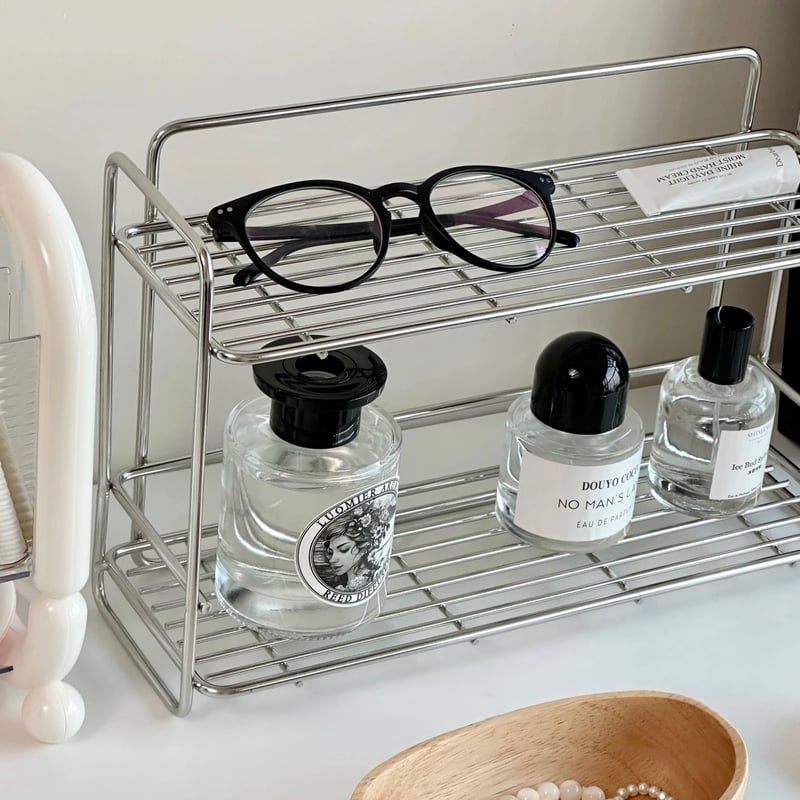 ステンレススパイスストッカー2段ワイドミラー 内山産業 内山産業 ステンレススパイスストッカー2段 ワイド ミラー 収納