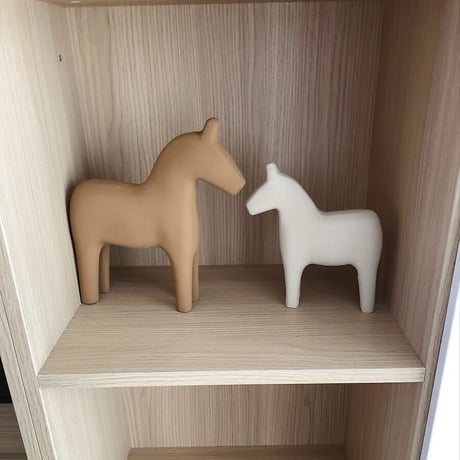 #大小2点セット 馬 モチーフ ウッド オブジェ 置物 ホース