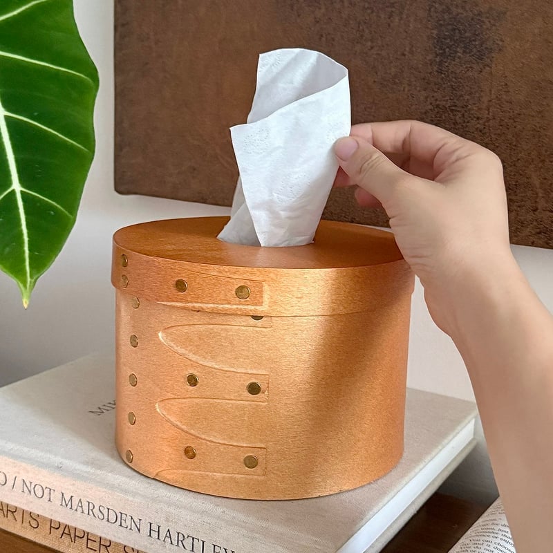 シェーカーボックス ナチュラル ラウンド ティッシュケース 全2色