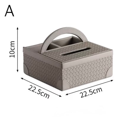 #編み込み レザー 多機能 ティッシュケース 全4色 リモコン 収納 小物入れ