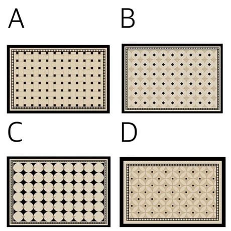 【即納】#モノトーン 幾何学柄 撥水 玄関 マット 全4種 50×80