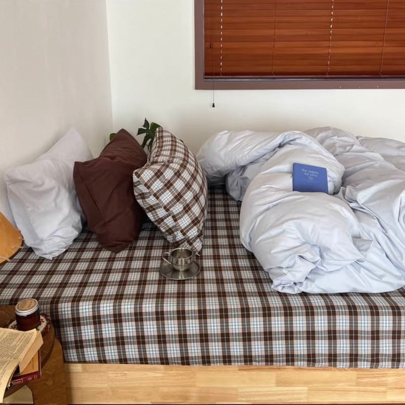 チェック柄 シーツ ブルー コットン 布団カバーセット 全3種 オール