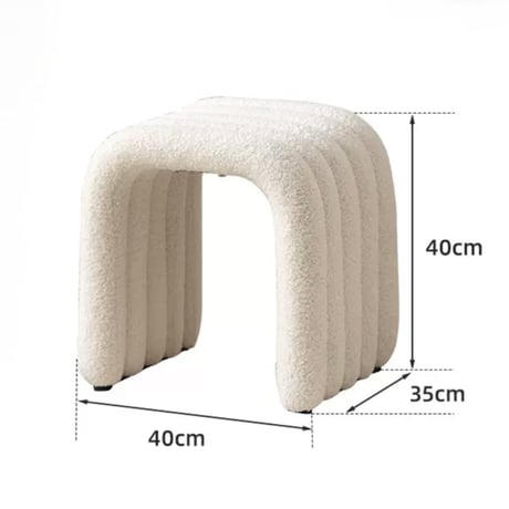#ブークレ アーチ型 スツール ドレッサー 椅子 オットマン stool-006175