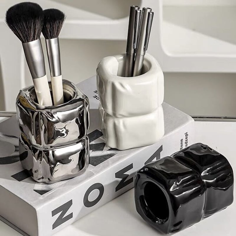 キューブ セラミック ブラシスタンド 全3色 ペン立て | 70PARK