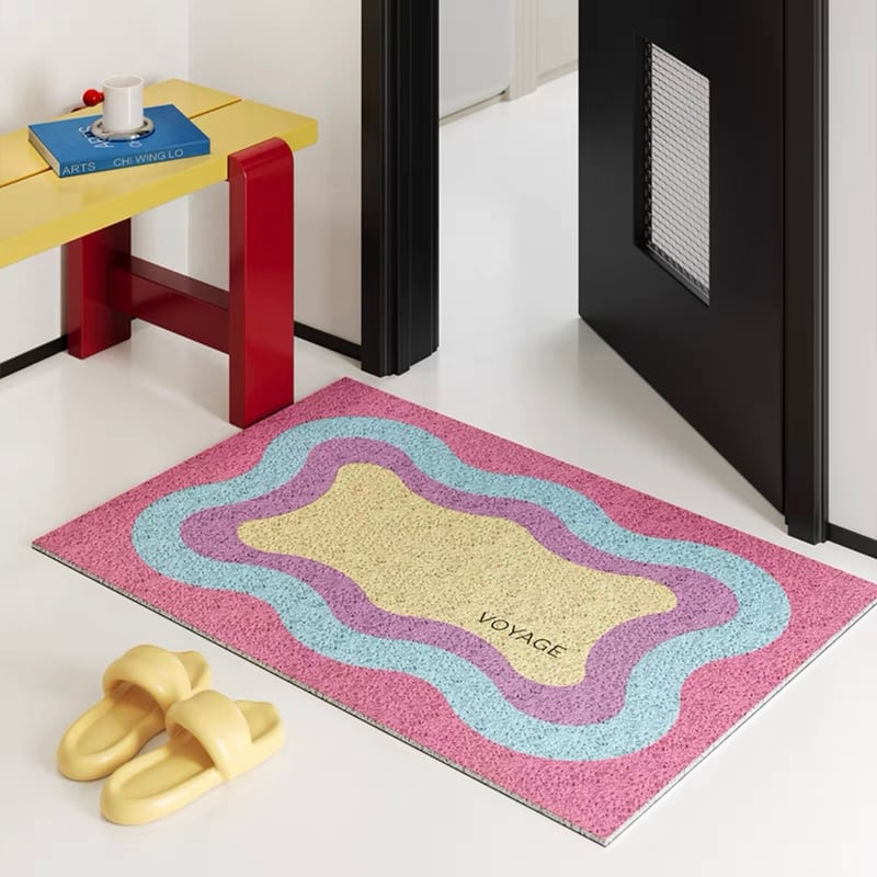 カラフル ウエーブ柄 玄関 マット 全4色 50×80 泥落とし | 70PARK