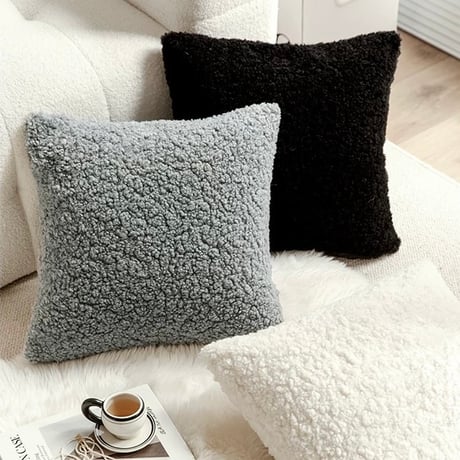 【即発】#ボア シンプル クッションカバー 全5色 45×45