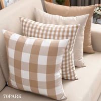 #チェック柄 & ボーダー クッションカバー 全12タイプ