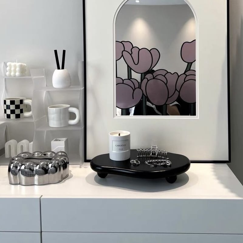 脚付き ニュアンス ウエーブ トレイ 全2色 モノトーン | 70PARK