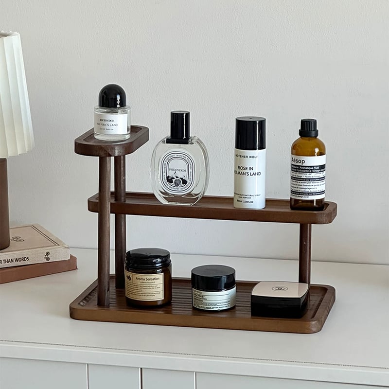 ウッド 多段 収納 ディスプレイ ラック 香水収納 コスメ収納 | 70PARK