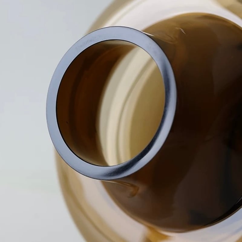 ブラウンカラー クリア ガラス フラワーベース 全2サイズ 花瓶 | 70PARK