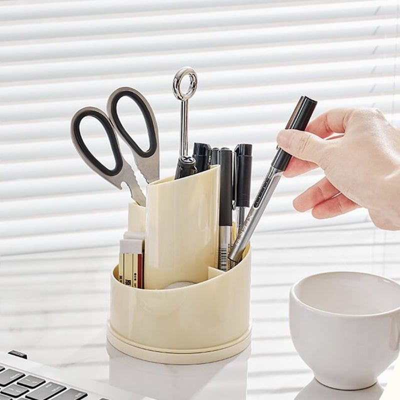 360度 回転 カバー付き ブラシスタンド 全2色 ペン立て | 70PARK