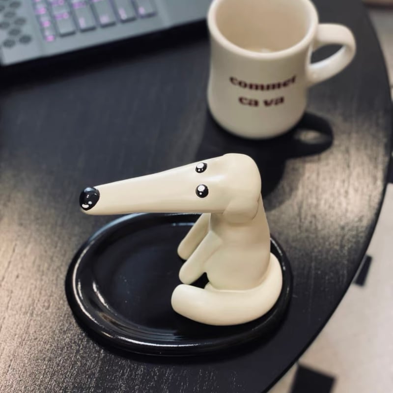 モノトーン ドッグ モチーフ キー トレイ 犬 鍵 収納 玄関 | 70PARK