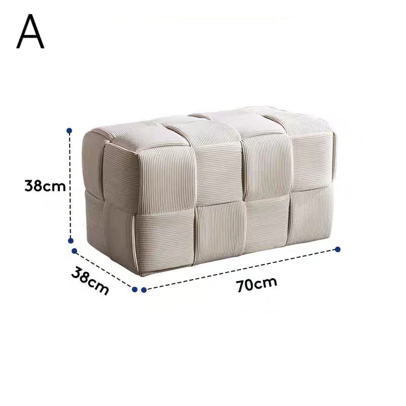 ベンチ型 編み込み スツール 全3色 オットマン 高さ38cm | 70PARK