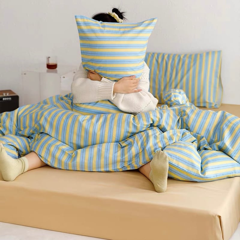 新品未開封　HAY ÉTÉ DUVET 布団カバー ダブル　イエロー ストライプ 新品未開封HAY ÉTÉ DUVET 布団カバー ダブルイエロー ストライプ