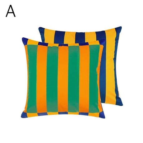 #マルチカラー ストライプ クッションカバー 全4色 45×45