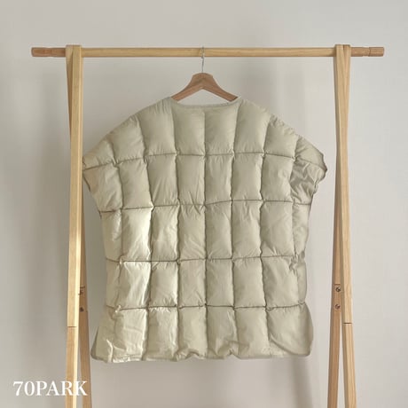 【即納】#サイドスリット 中綿 パフ ポンチョ 全2色 ジャケット