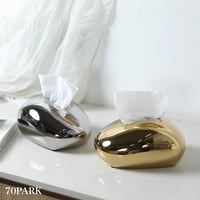#セラミック マウス型 ティッシュケース 全4色 メタリック