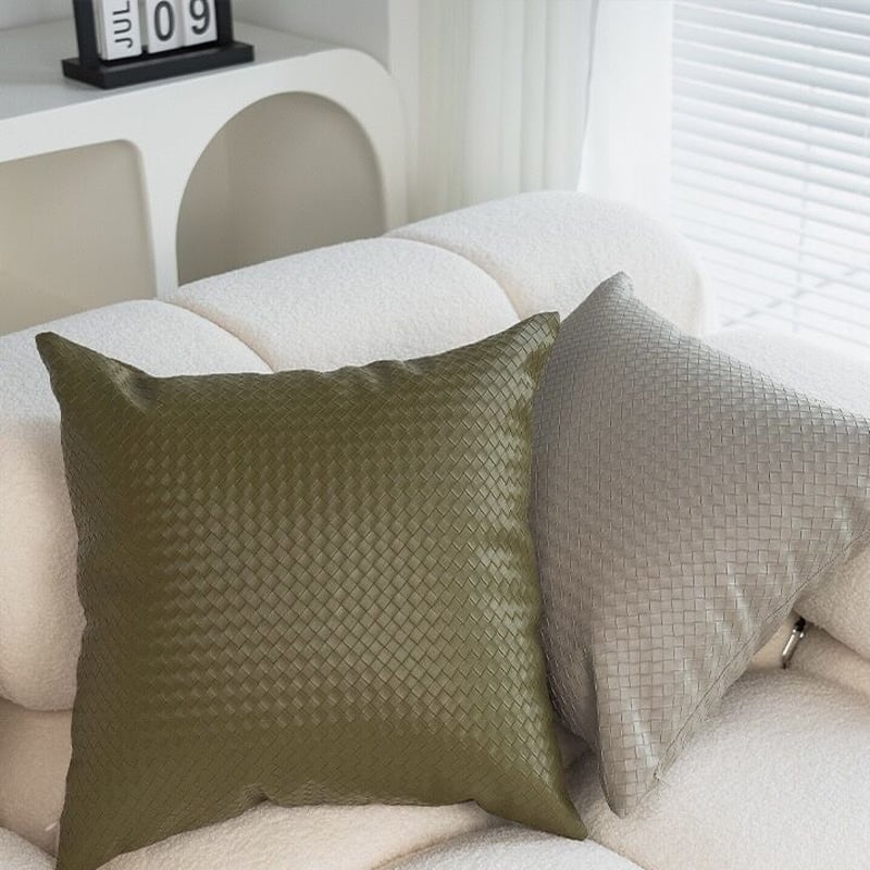 編み込み調 フェイクレザー クッションカバー 全4色 | 70PARK