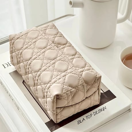 #キルティング シンプル ティッシュケース 全3色