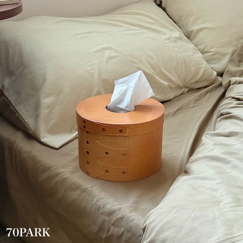 シェーカーボックス ナチュラル ラウンド ティッシュケース 全2色