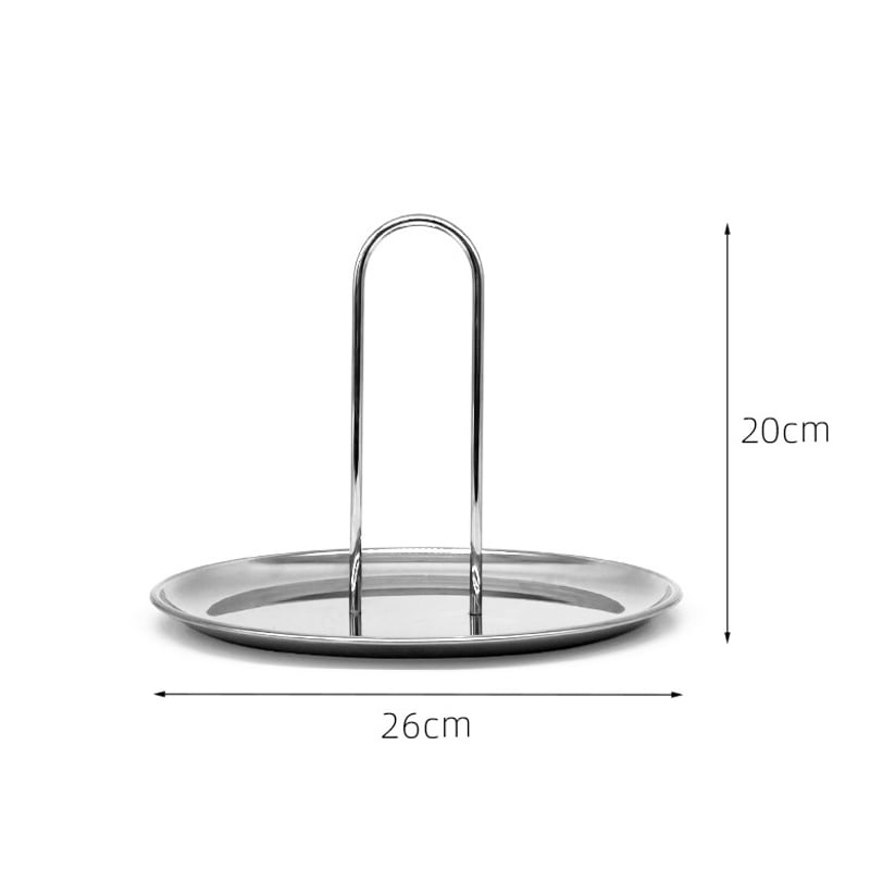 ステンレス アーチ 持ち手付き ラウンド トレイ シルバー | 70PARK