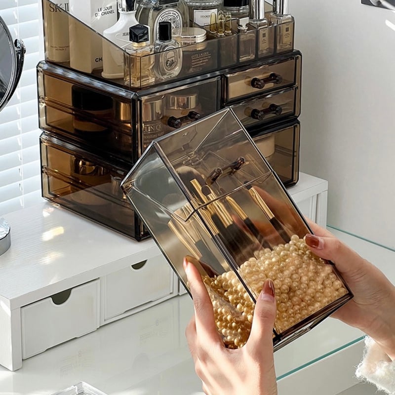 クリアカラー パール付き ブラシスタンド 全2色 収納 ボックス | 70PARK