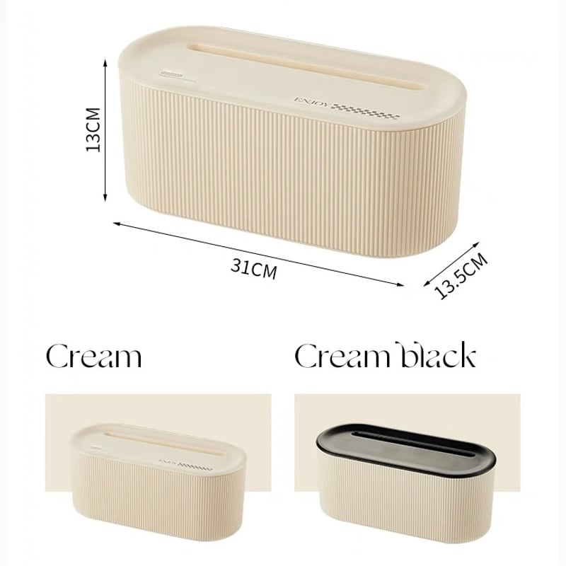 モノトーン 蓋付き 電源タップ 収納 ケーブルボックス 全2色 | 70PARK