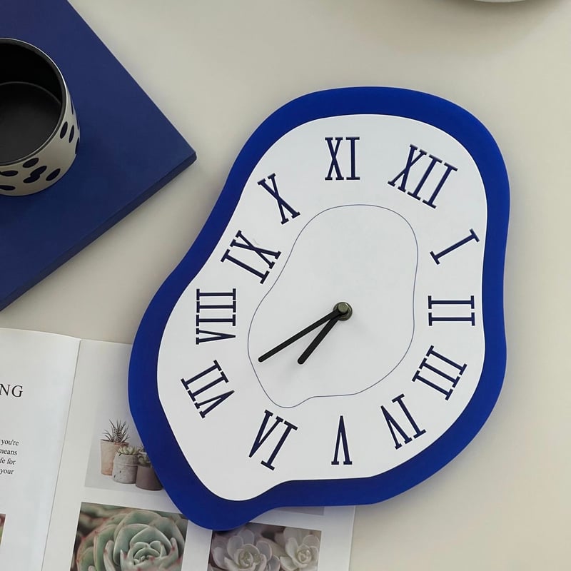 不規則 ウエーブ アクリル クロック 全3色 掛け時計 | 70PARK